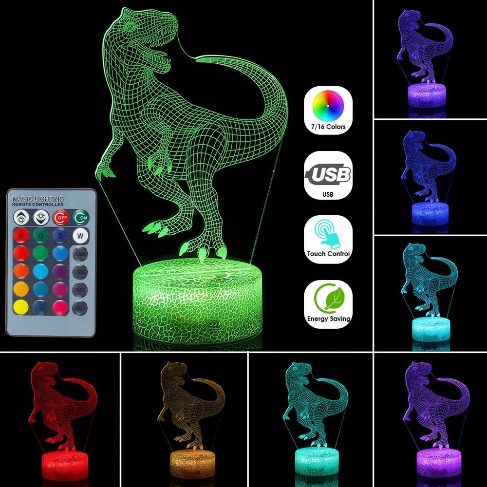 New 3D Illusion Night Light Touch Remote Control Home Decor Table Desk Sleeping