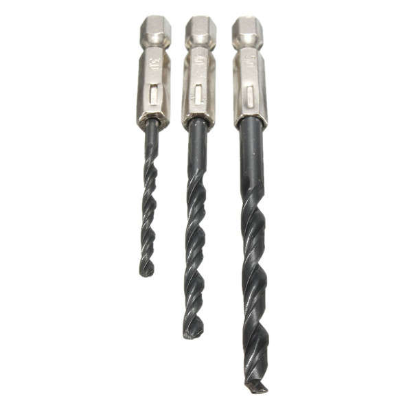 15pcs 3/4/5mm HSS 1/4 Inch Hex Shank Twist Drill Bit