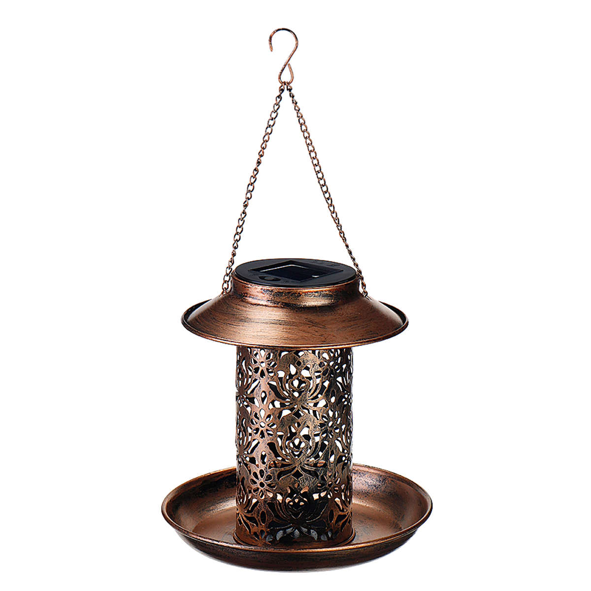 Metal Waterproof Hanging LED Solar Bird Feeder Hummingbird  Outdoor Balcony Outdoor for Feeding Tool