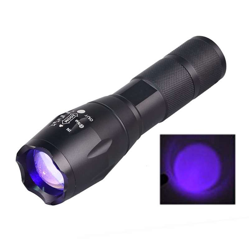 YT-E17UV UV LED 395nM 5W Power Aluminum Zoom Ultraviolet Flashlight
