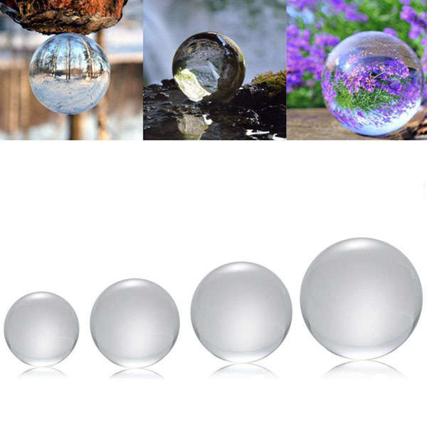 New 50/100/120/150mm K9 Crystal Photography Lens Ball Photo Prop Background Deco