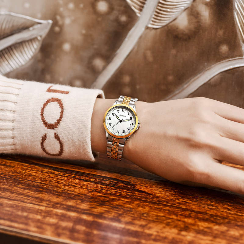 New LONGBO 80499 Luxury Men Women Stainless Steel Strap Simple Casual Dial Coupl