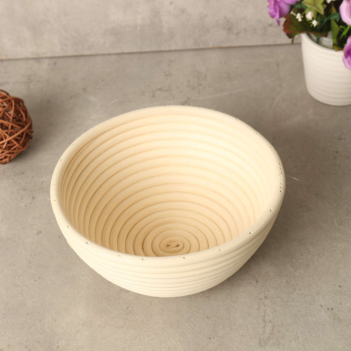 Round Banneton Brotform Rattan Basket Bread Dough Proofing Rising Loaf Proving 4 Sizes (Size #3)