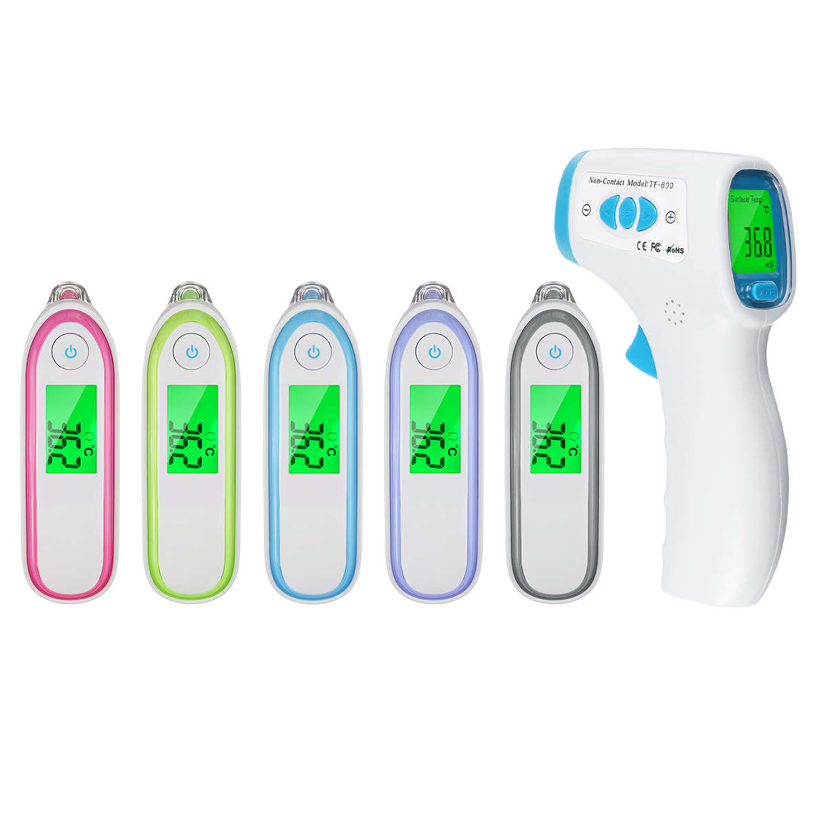 Infrared Thermometer Ear Forehead Digital Thermometer Accurate Temperature Measurement (Color Multi)