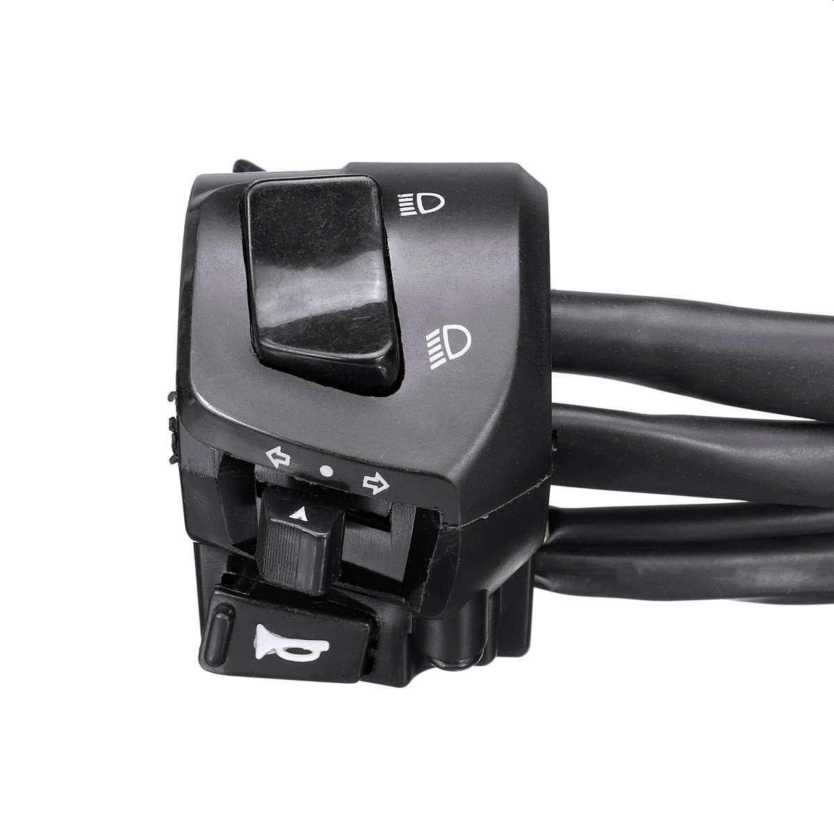 12V Motorcycle 7/8 Handlebar Horn Turn Signal Headlight Electrical Start Switch Double Throttle"...