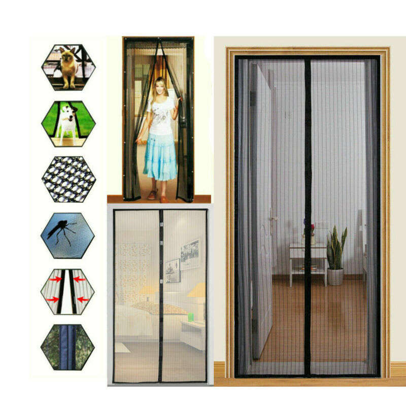 Mosquito Door Curtains Net Mesh Screen Bug Fly Pet Patio Hands Insect Proof Door Net