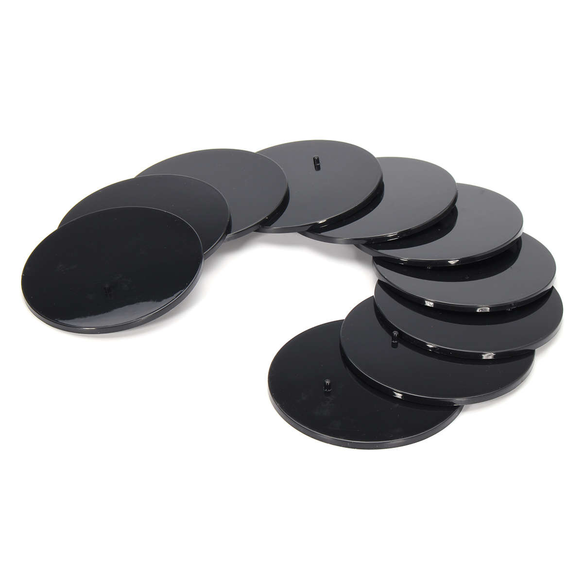 10pcs Round Black ABS Figures Stands Display Base for 6-8 Inch Action Figures