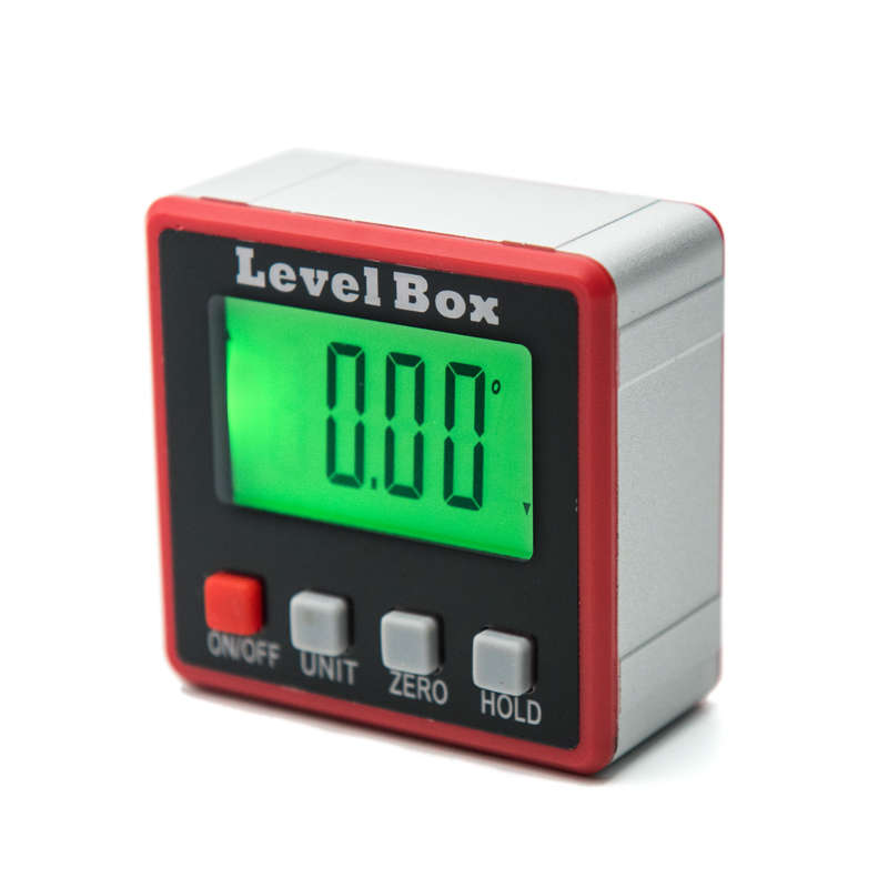 Red Precision Digital Protractor Inclinometer Level Box Digital Angle Finder Bevel Box with Mag