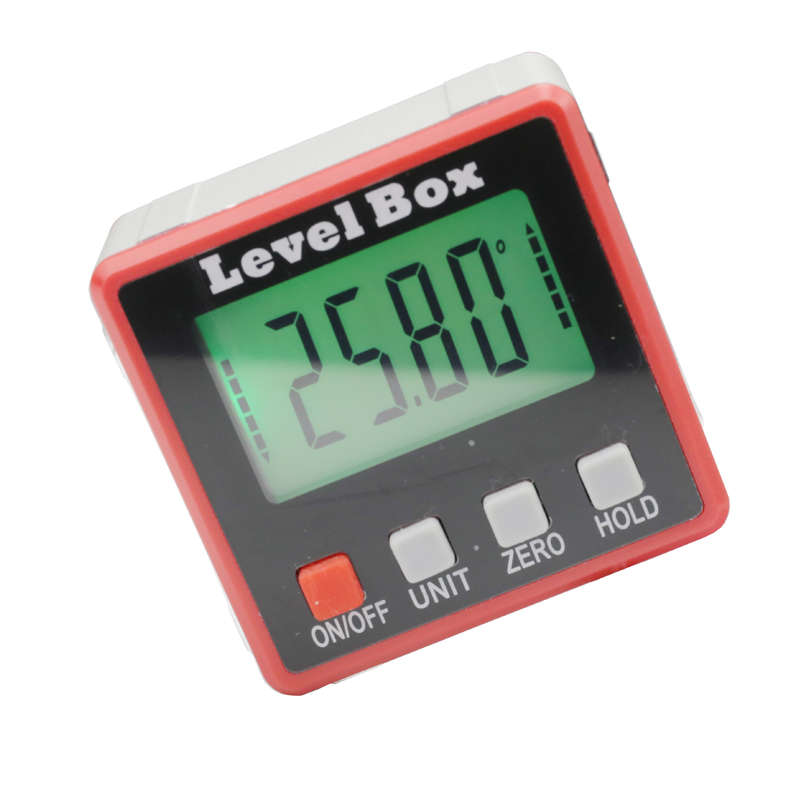 Red Precision Digital Protractor Inclinometer Level Box Digital Angle Finder Bevel Box with Mag