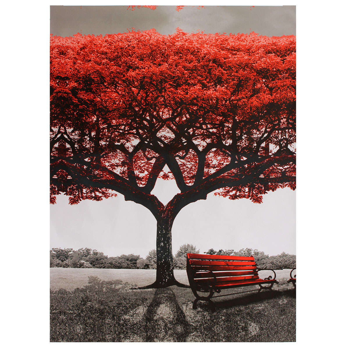 3 Pcs Wall Decorative Paintings Red Tree Canvas Print Art Pictures Frame