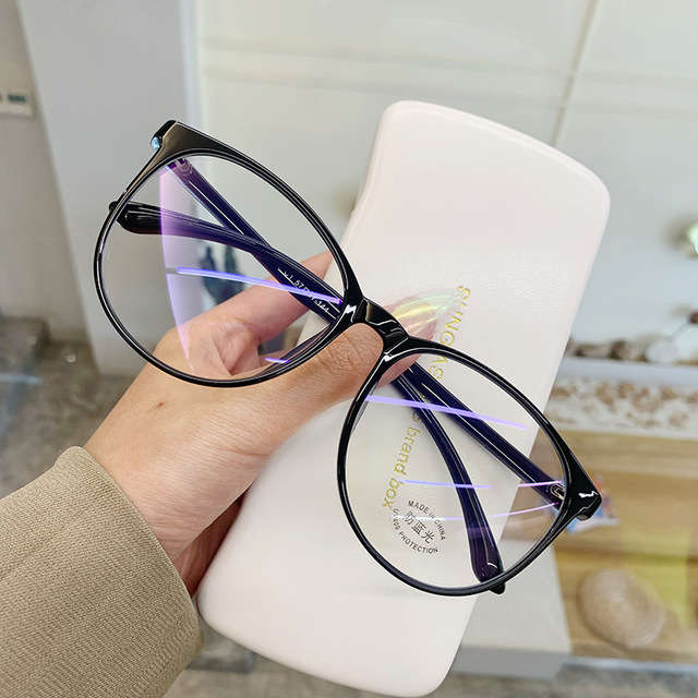 Transparent Computer Glasses Frame Women Men Anti Blue Light Round Eyewear Bloc