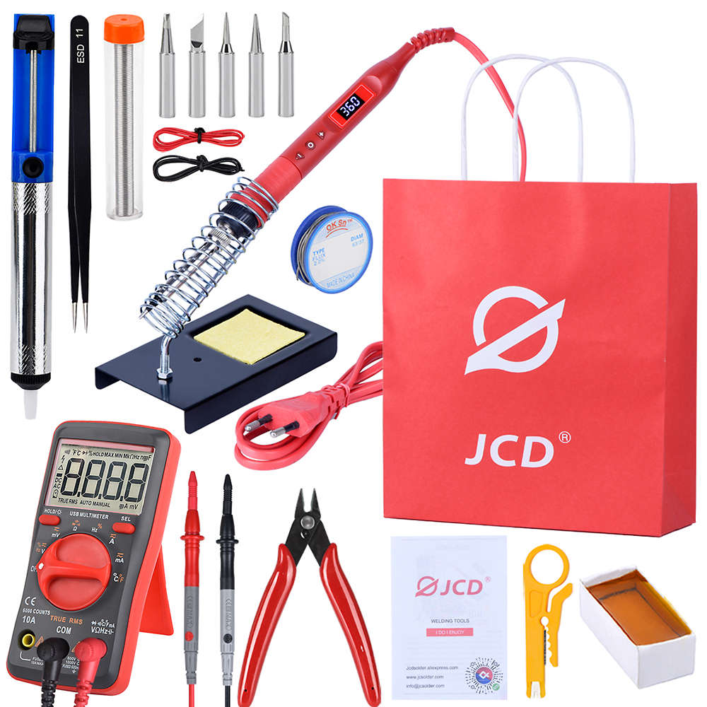 JCD 908U Electric Soldering Iron Tool Kits 100W 220V/110V LCD Lighting Soldeing Station Adjustable T