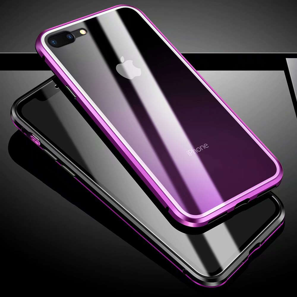 New Bakeey 360 Full Body Magnetic Adsorption Aluminum Front & Back Glass Protective Case