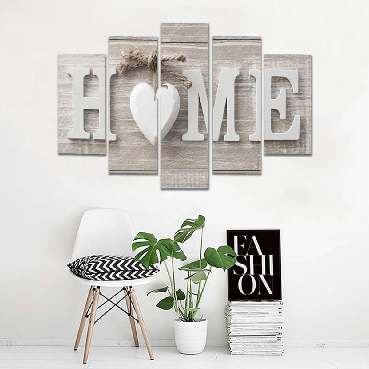 5 Panels Love HOME Wall Art Print Pictures Canvas Wall Art Prints Unframed For Home Decorations...