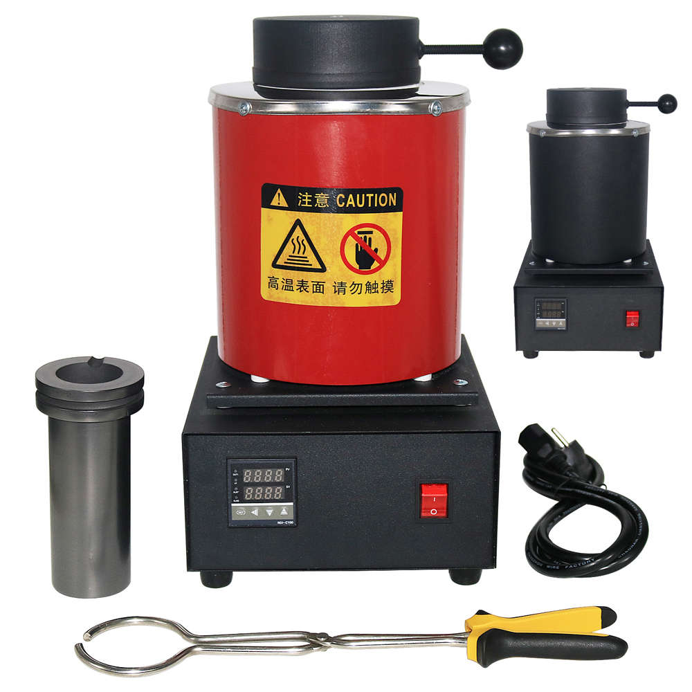 AC110V / 220V 3KG Capacity Gold Electric Melting Furnace with 1PCS Graphite Crucible & Plier