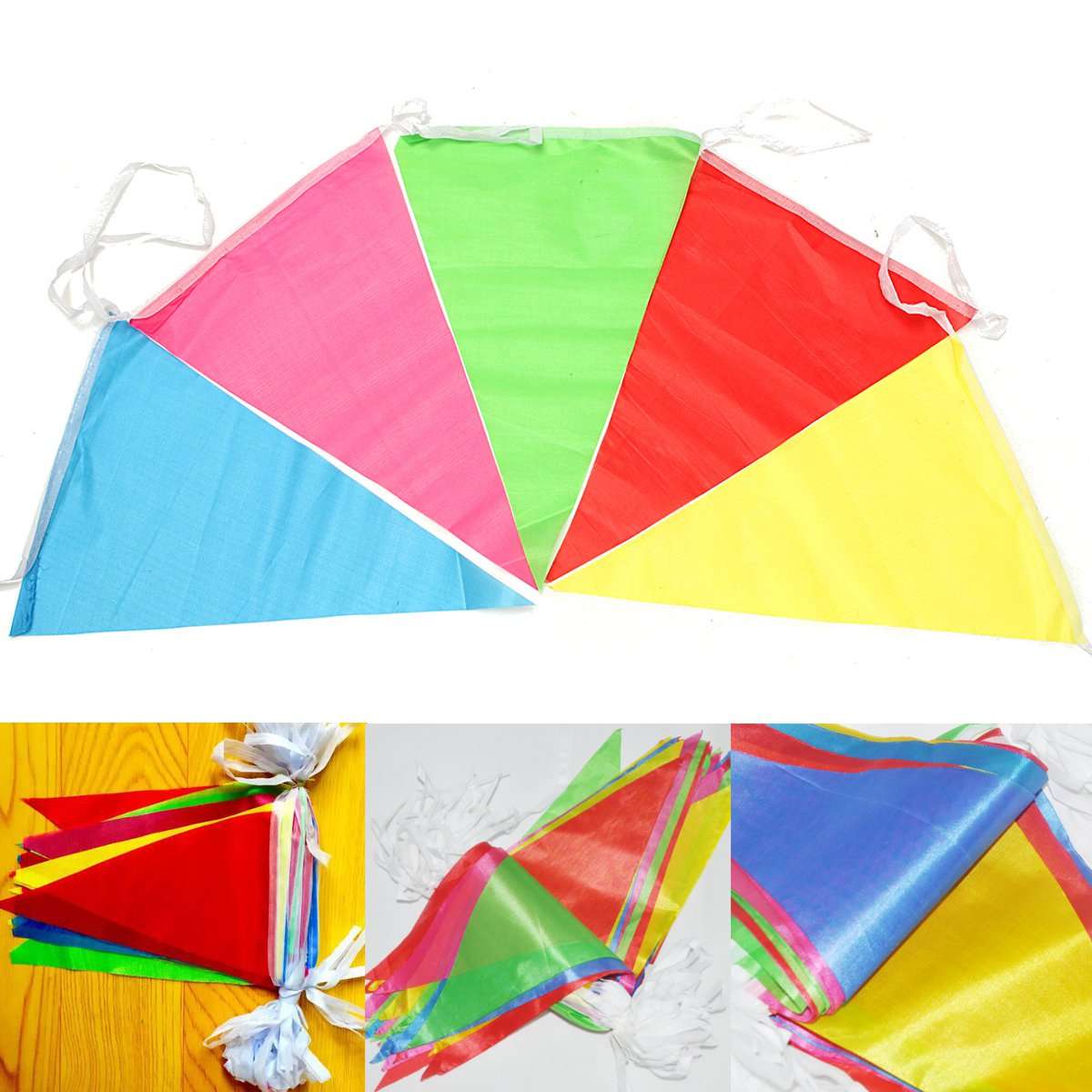 125ft Multicolors Triangle Pennant Flag Party Wedding Birthday Banner Bunting Decorations
