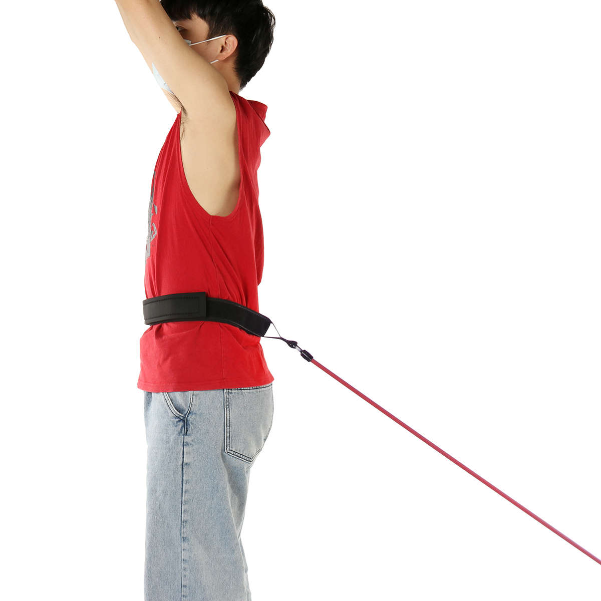 3/4x5x9m Red Swimming Resistance Bands Swim  Training Belts Harness Static Swimming Exercise with St