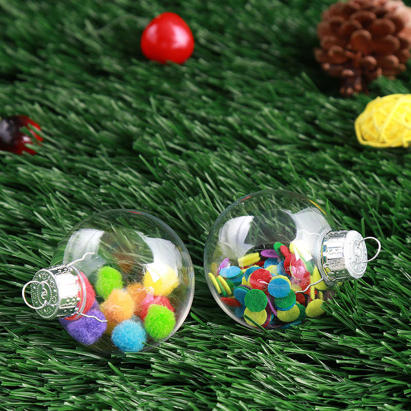 New Christmas 2017 Clear DIY Baubles Shatterproof Seamless Plastic Ball Home Tre