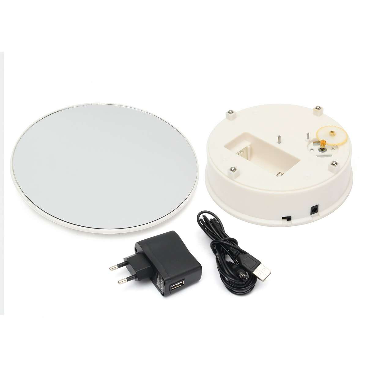 ABS 360 Degree Jewelry Mirror Effect Rotary Display Stand Turn Table