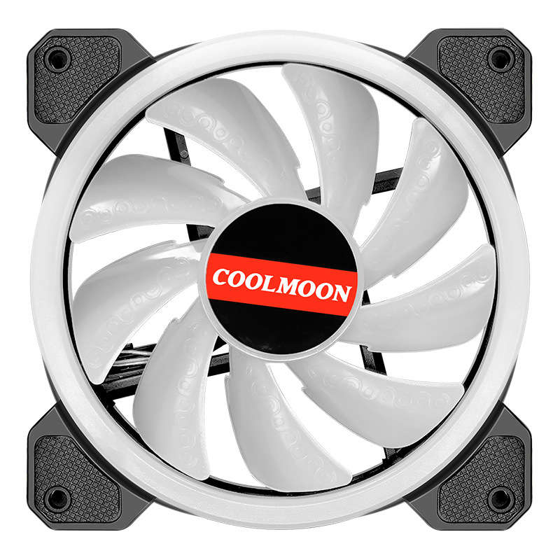 COOLMOON RGB Fan 12cm SUNSHINE-2 Double Ring Inside And Outside Luminous Mute Cooling Computer Case