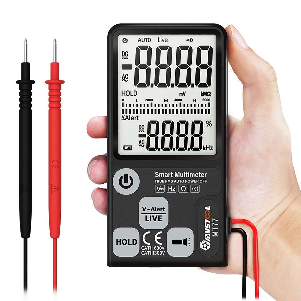 MUSTOOL MT77 Large Screen Smart Digital Multimeter Voltage Tester 3-Line Display Fully Auto-Range