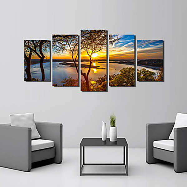 5Pcs Canvas Print Paintings Landscape Wall Decorative Print Art