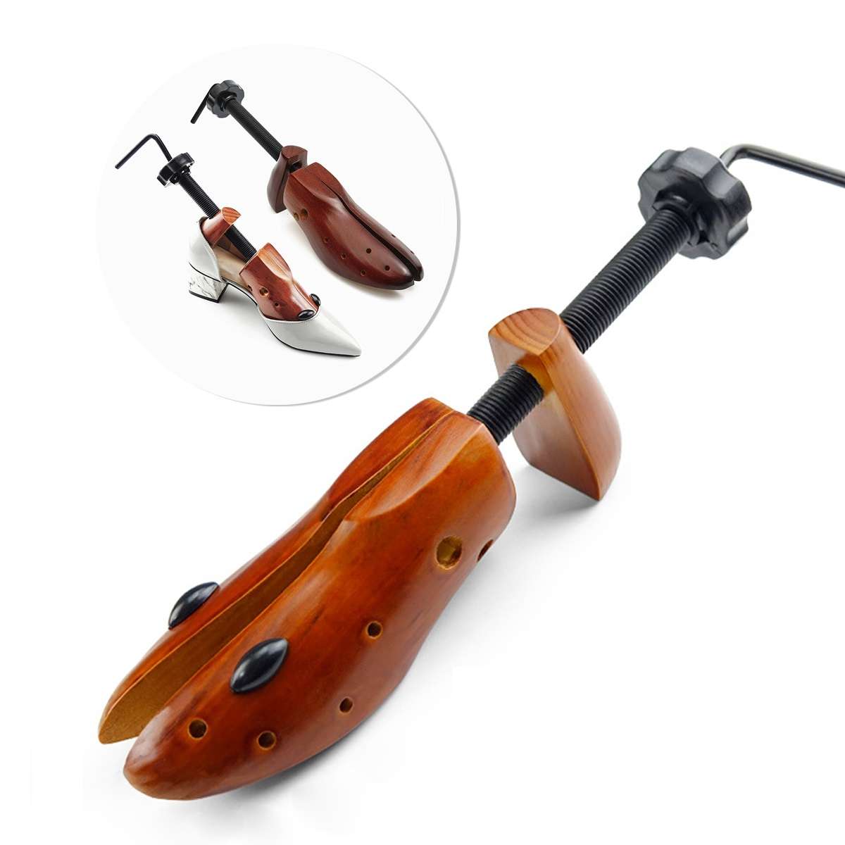 Pine Wood Shoe Stretchers With Pressure Point Plugs - Men Women