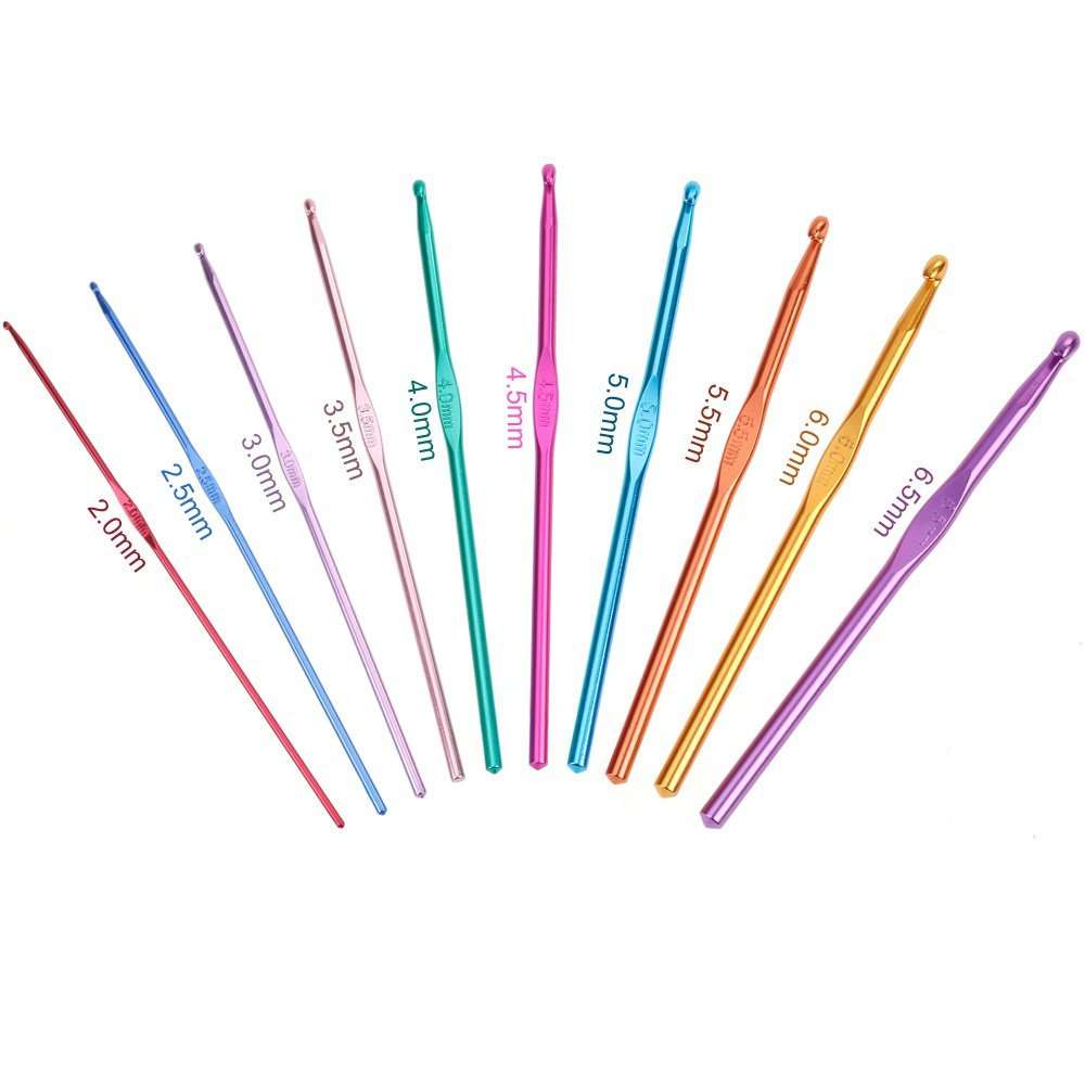 100pcs Ergonomic Crochet Hooks Set, Knitting Needle Kit & Zipper Organizer Case