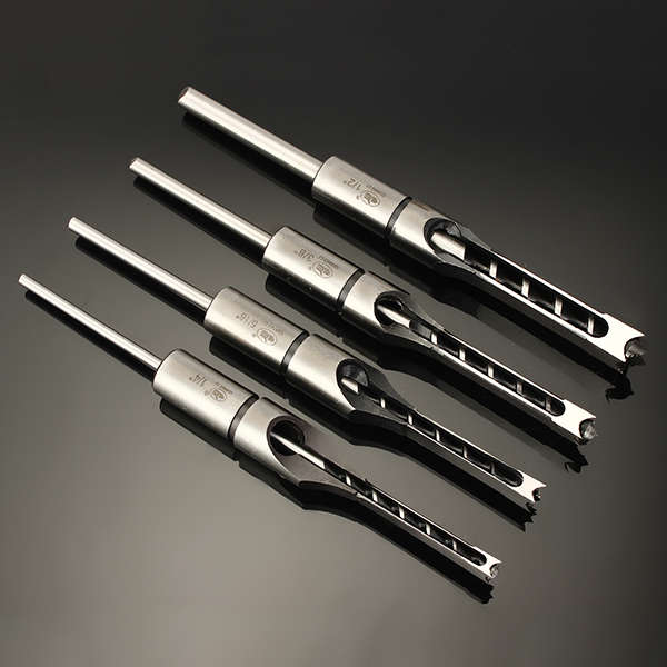 6.35/7.94/9.5/12.7mm Woodworking Square Hole Drill Bit Mortising Chisel 1/4 to 1/2 Inch