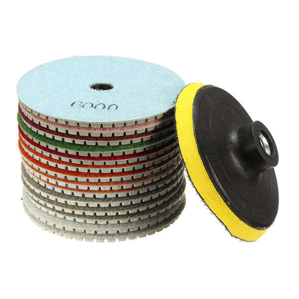 New 15pcs 4 Inch 30-6000 Grit Diamond Polishing Disc with M14 Self-adhesive Pad