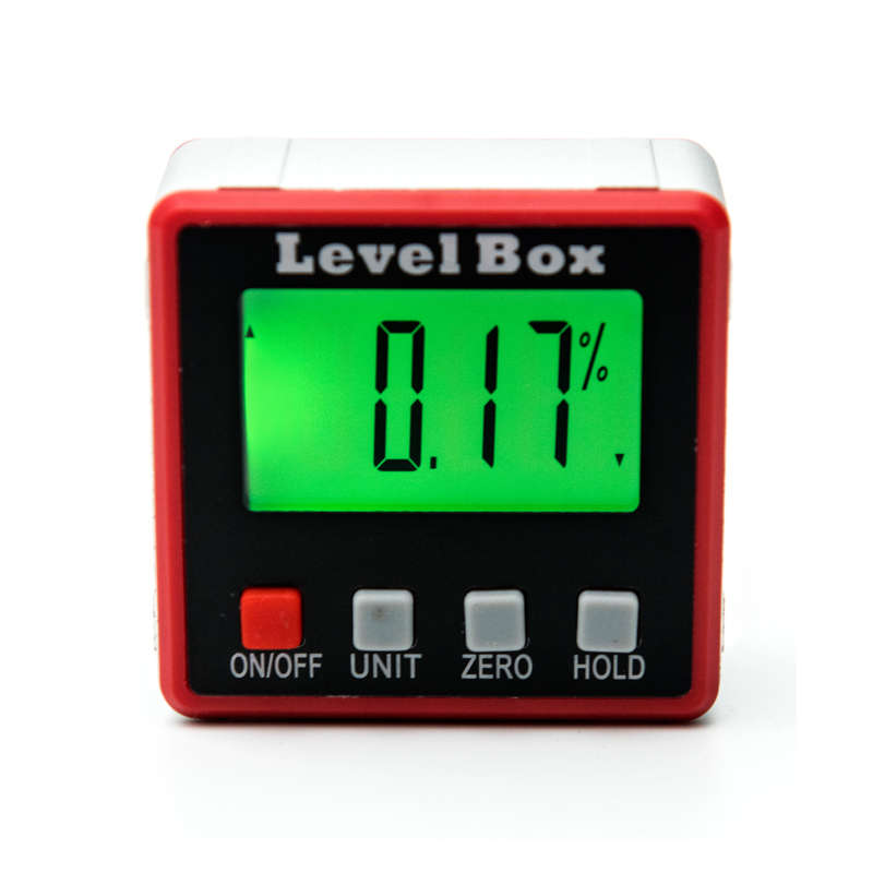 Red Precision Digital Protractor Inclinometer Level Box Digital Angle Finder Bevel Box with Mag