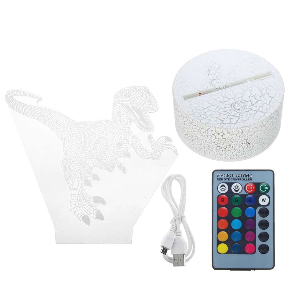 3D Dinosaur Night Light Touch Remote Control Gift Home Decor Sleeping