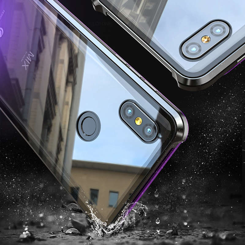 Bakeey 360 Magnetic Adsorption Upgraded Version Tempered Glass & Metal Flip Protective Case for Xiao
