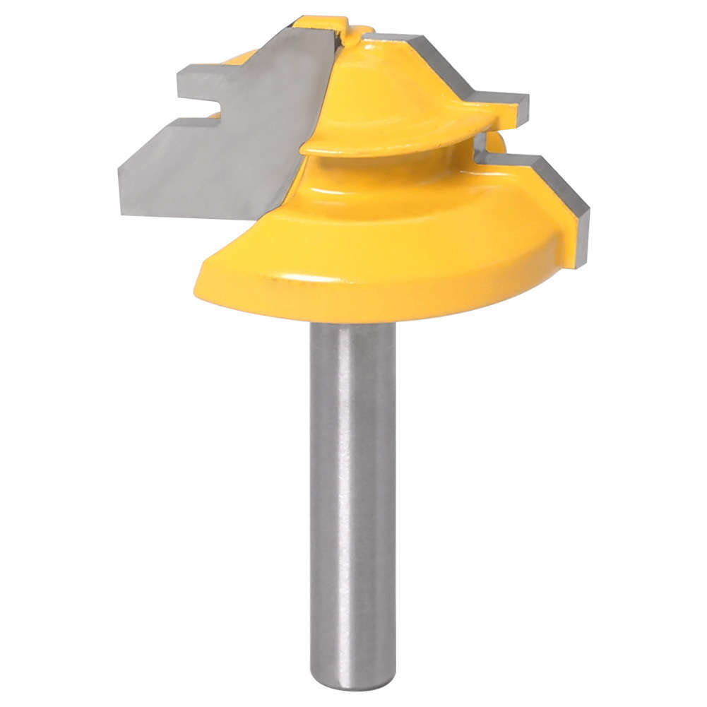 3Pcs 6mm 1/4 Shank Tongue & Grooving Joint Router Bit 45 Degree Lock Miter Router Set Stock Wood Cut