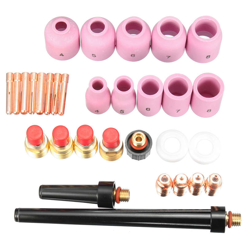 31Pcs Set TIG Welding Regular & Gas Lens Kit For Torch 9/20/25 T24