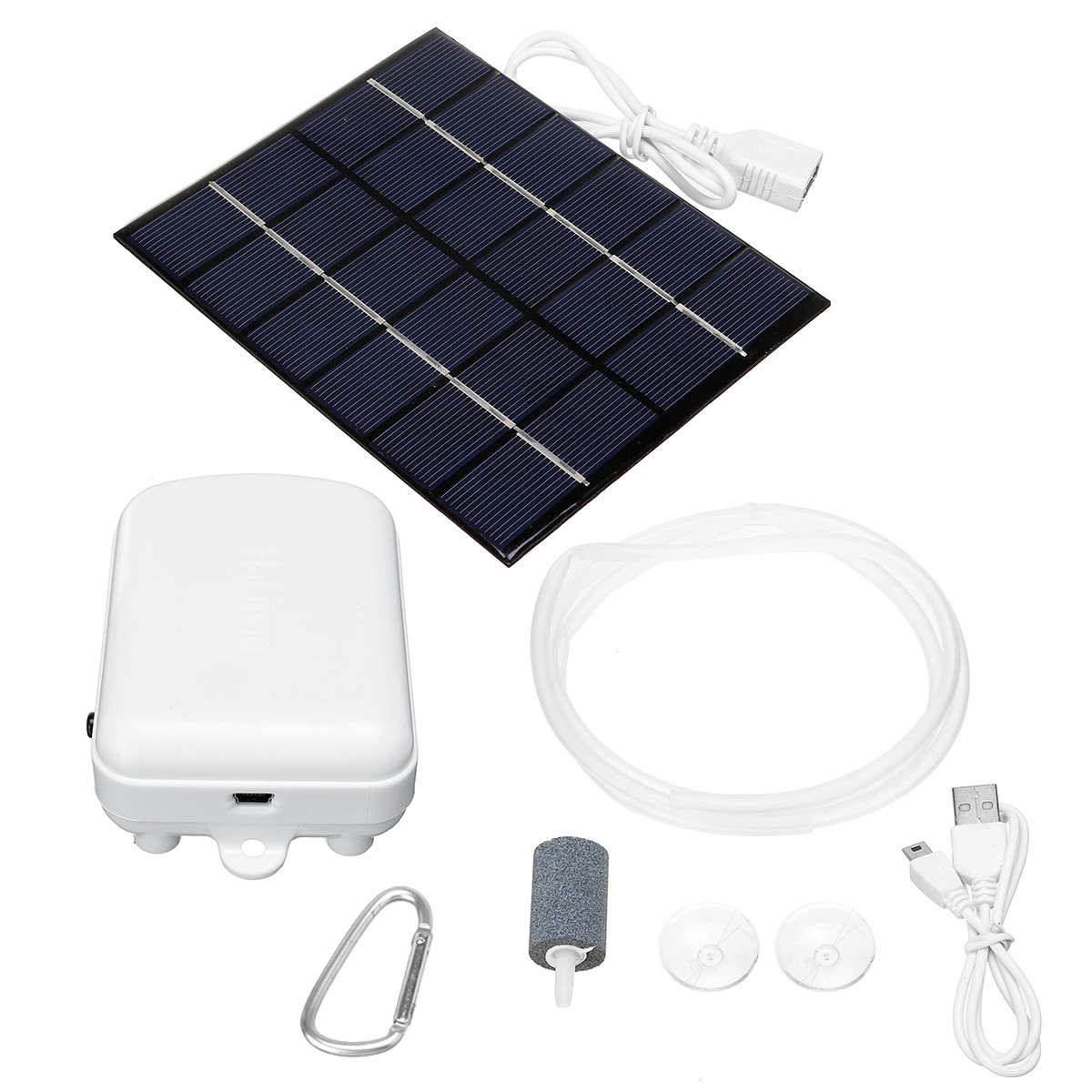 1.6L/min Solar Powered Air Pump Kit Portable 5W Solar Panel Oxygen Pump For Fis
