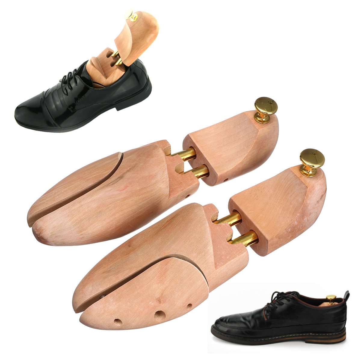 1 Pair Adjustable Men Wooden Shoes Trees Shaper Keeper Wood Stretcher Shaper Support Tree Shape