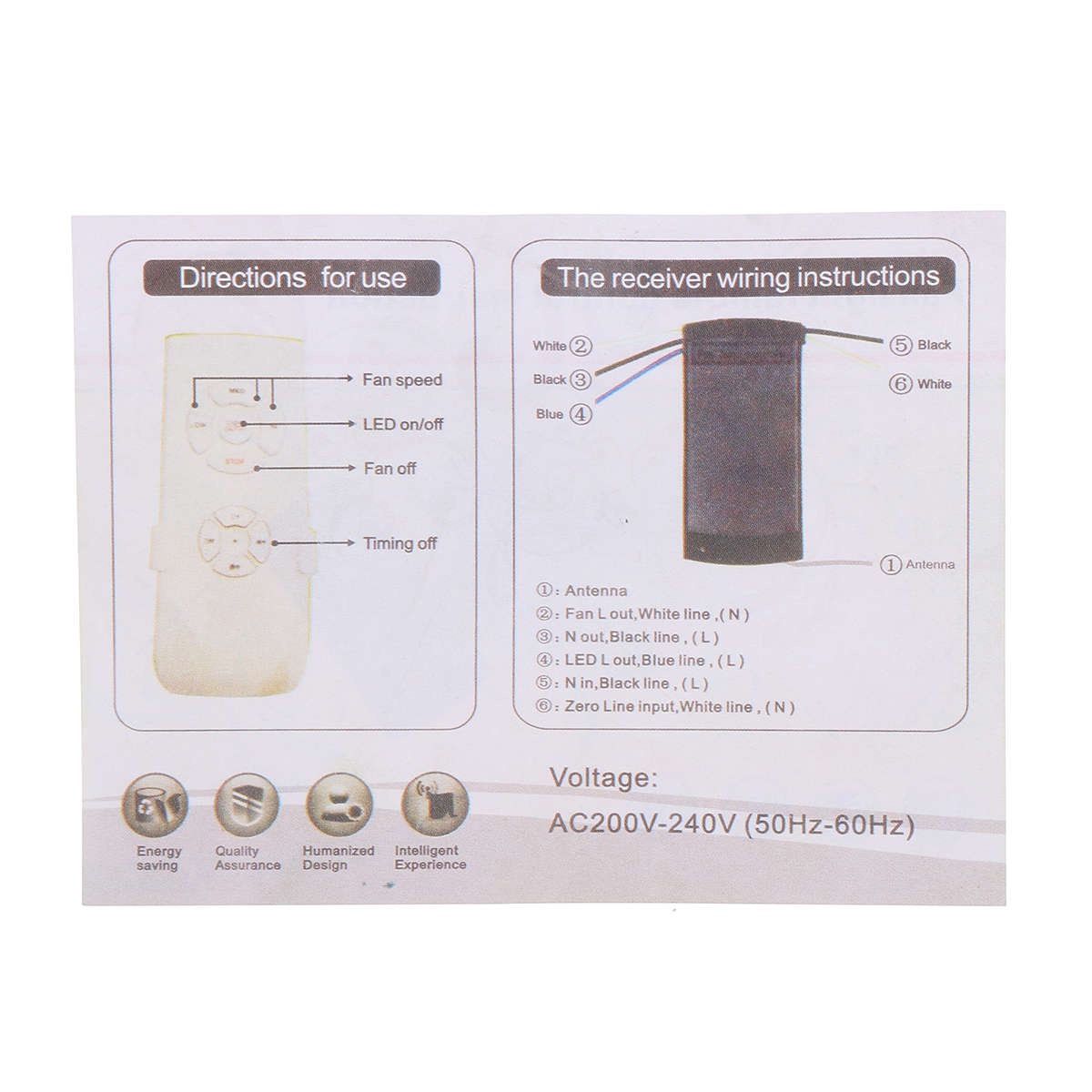 30M Universal Wireless Timing Switch Remote Control Receiver For Ceiling Fan Lamp Light