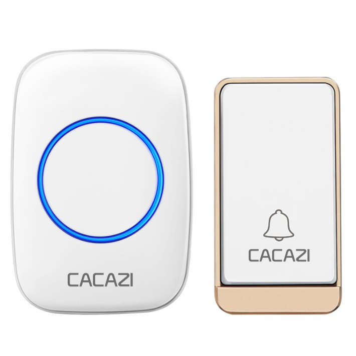 CACAZI A10J Self-powered Wireless Doorbell Waterproof No Battery LED light Home Cordless DoorBell