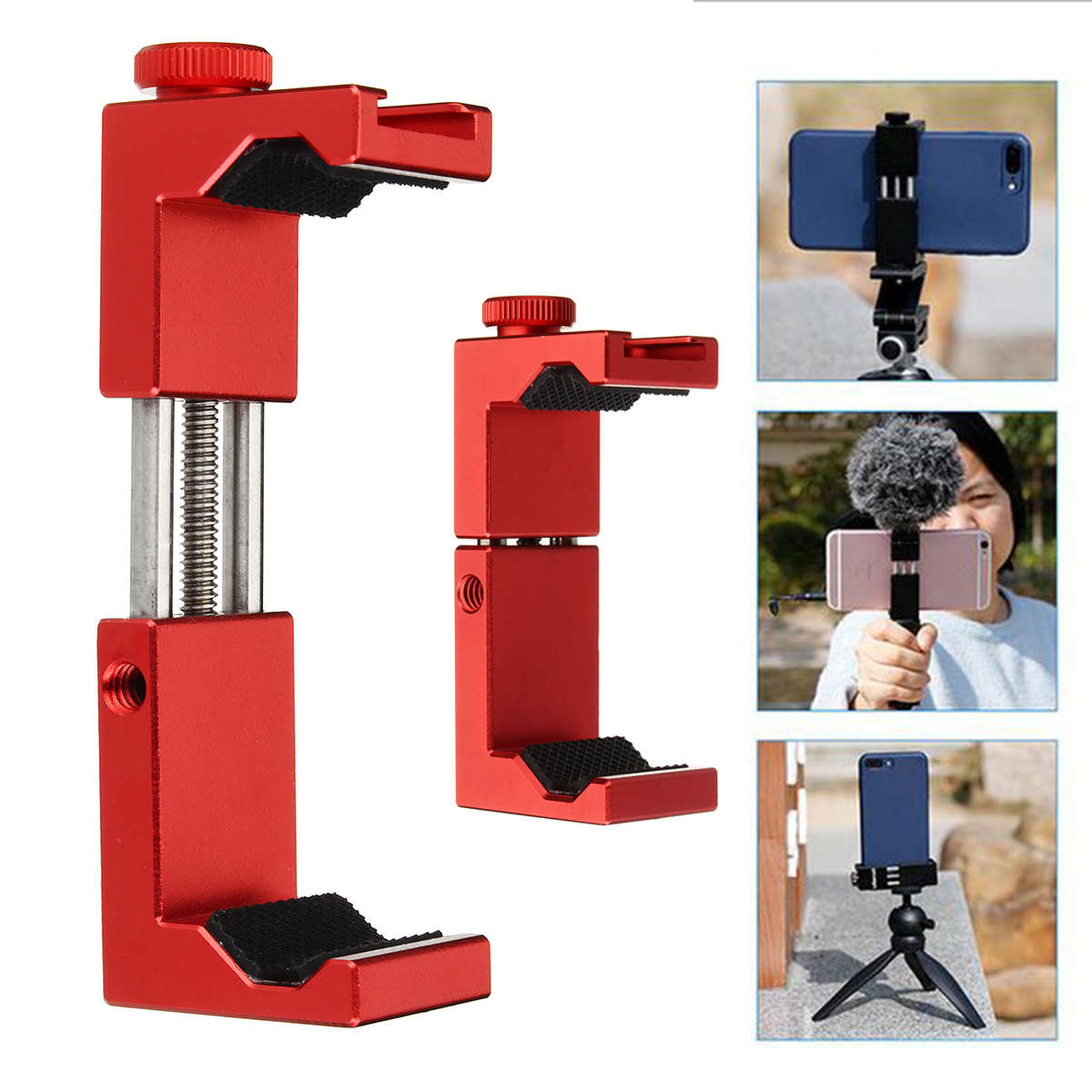 Ulanzi ST-02S Metal Smart Phone Rig Tripod Holder Mount Adapter Attachment Clamp Cell (Color Black)