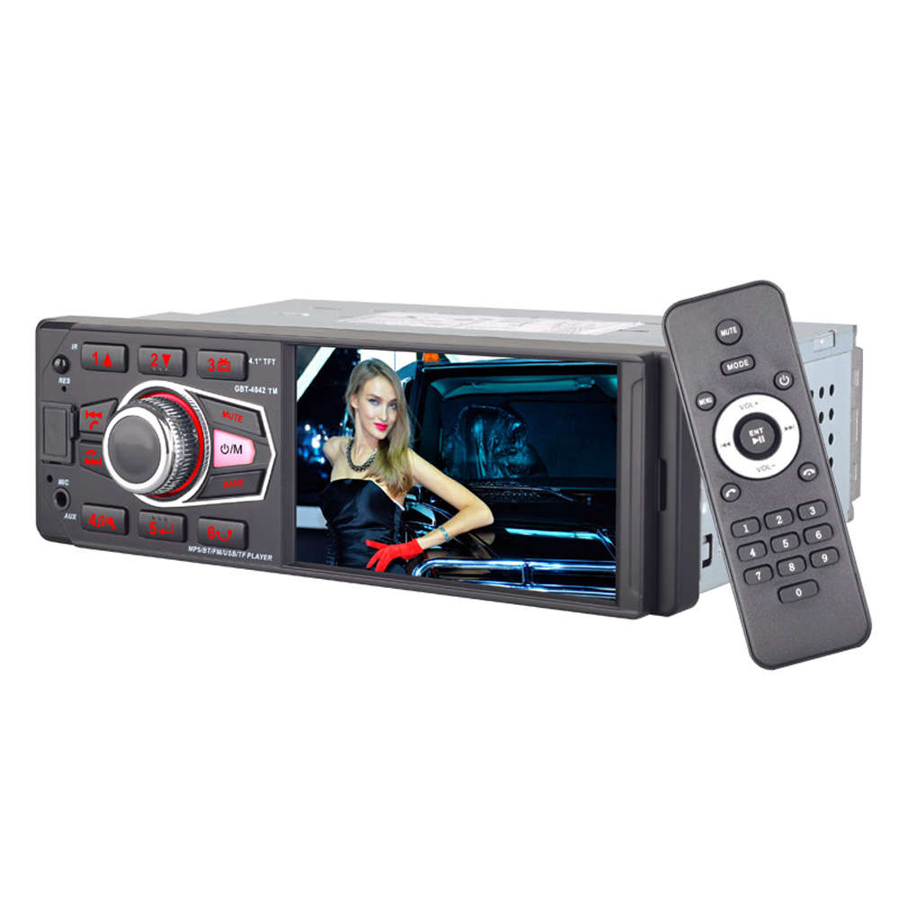 4042 4.1 Inch 1DIN Car MP5 Player Touch Screen Support AM FM Radio RDS bluetooth USB TF Card Remote