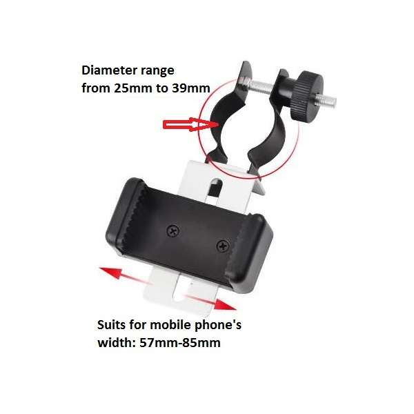 Universal Mobile Phone Adapter Clip Bracket Mount Holder for Telescope Microscope Compatible with Te