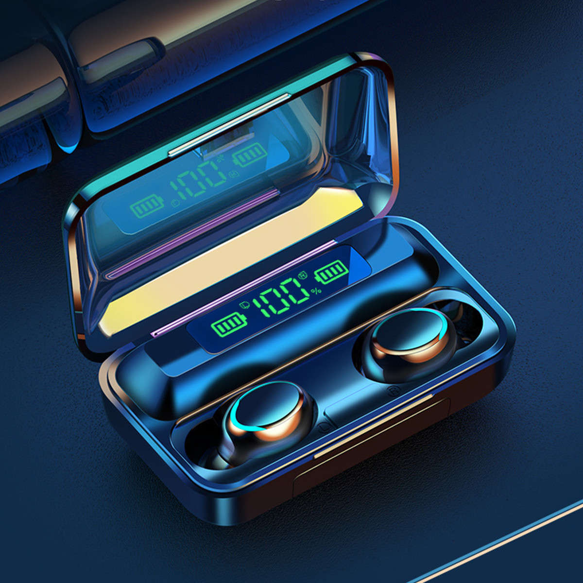 F9-5 TWS bluetooth 5.0 Three LED Power Display Earphone Waterproof