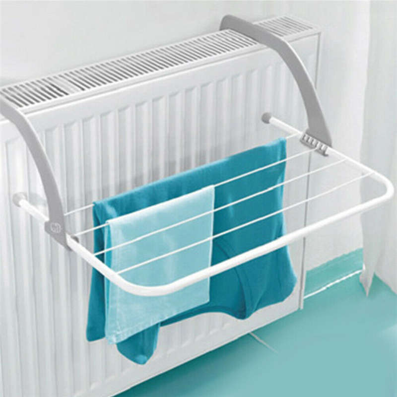 Folding Drying Rack Outdoor Portable Cloth Hanger Balcony Laundry Dryer Airer...-(Color Gray)
