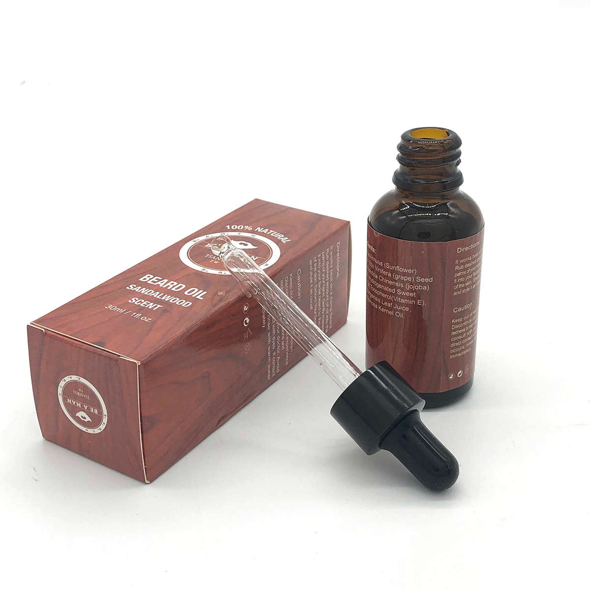 6Pcs/set Beard Care Comb Beard Balm Beard Oil Brush Grooming Styling Tools Kit...