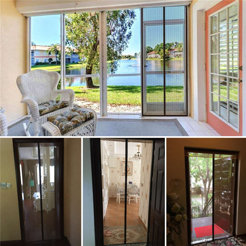 Mosquito Door Curtains Net Mesh Screen Bug Fly Pet Patio Hands Insect Proof Door Net