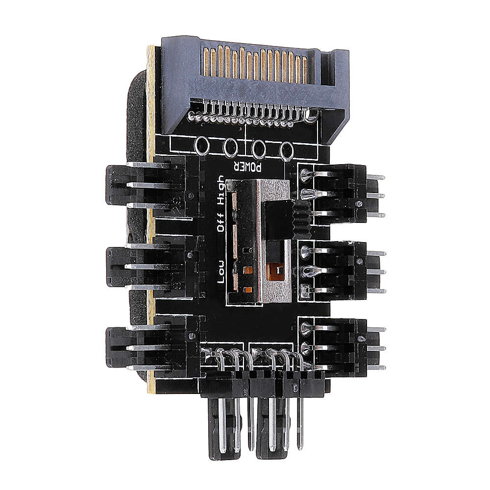 SATA Power Supply Computer Chassis Fan Hub Board FAN HUB Supports 8-way 3Pin Fan Power Supply 3-spee