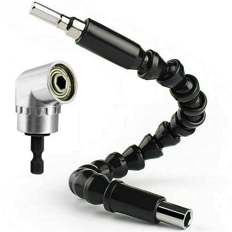 105 Degree Right Angle Drill Adapter with Flexible Shaft Bits Extension Shaft with Screwdriver Bit H