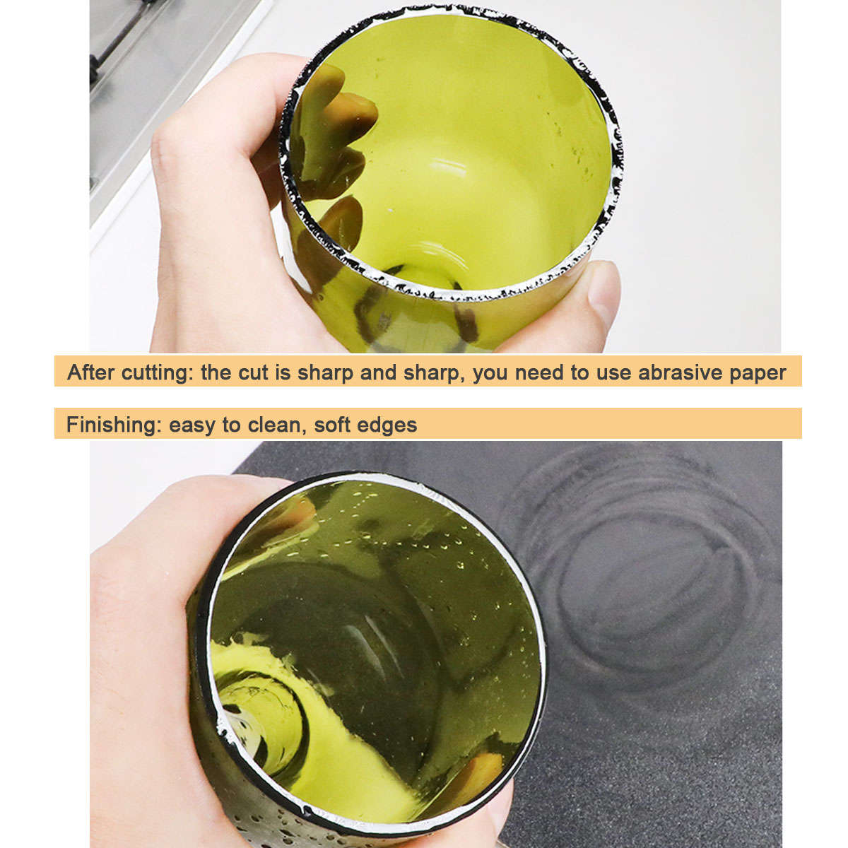 Glass Bottle Cutter Kit Make Glasses Bottles Cutter with Edge Sanding