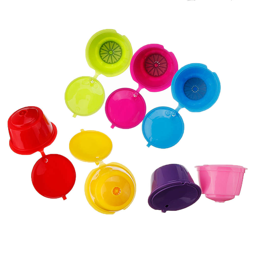 7Pcs/Set Colorful Refillable Coffee Capsule Cup Reusable Coffee Pods for Nescafe Dolce Gusto Brewer